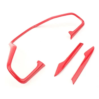 

3 Pcs / Set Trim Decoration Steering Wheel Cover 2016-2018 Red High Quality