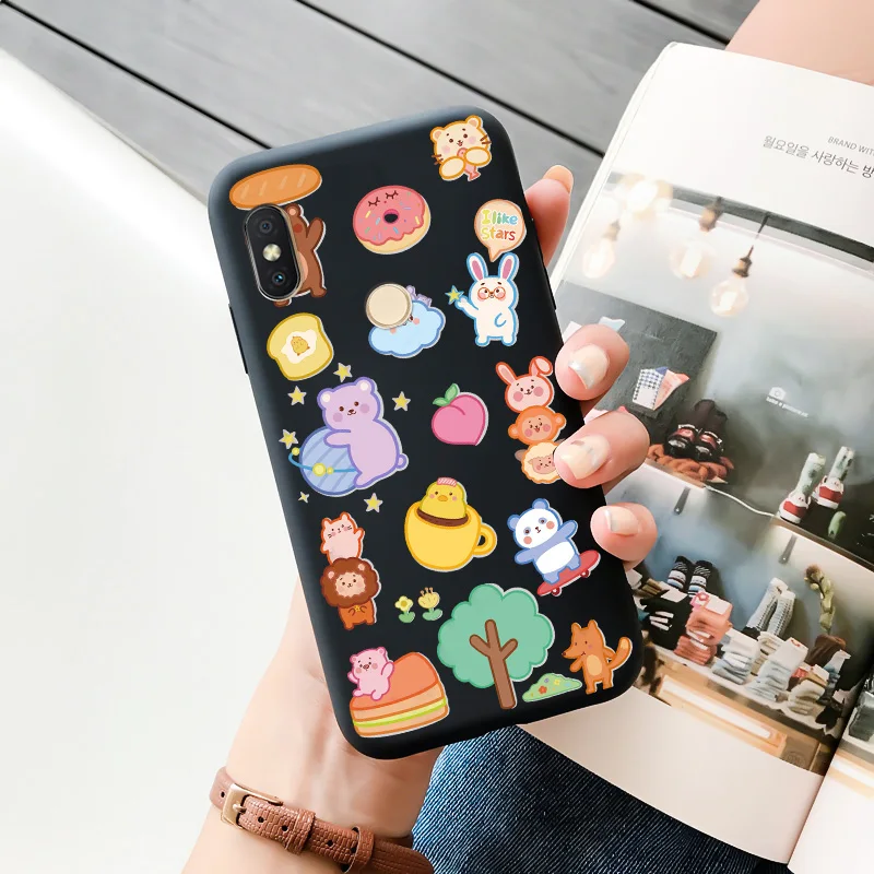 TPU Shell Black Soft For XIAOMI Redmi S2 Case Silicone Matte Fundas For Redmi S2 Case Personality Cute Cartoon Phone Case Cover leather phone wallet Cases & Covers