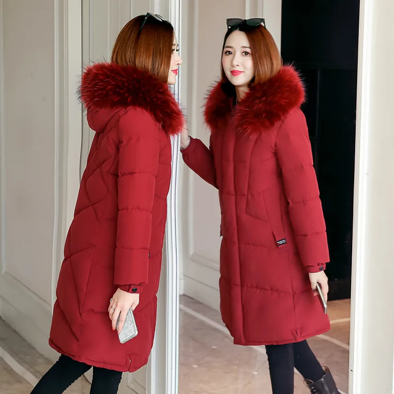 

2019 Mom Winter Coat Mid-length Middle-aged Cotton-padded Clothes Women's down Jacket Cotton-padded Clothes Thick Elderly Wester