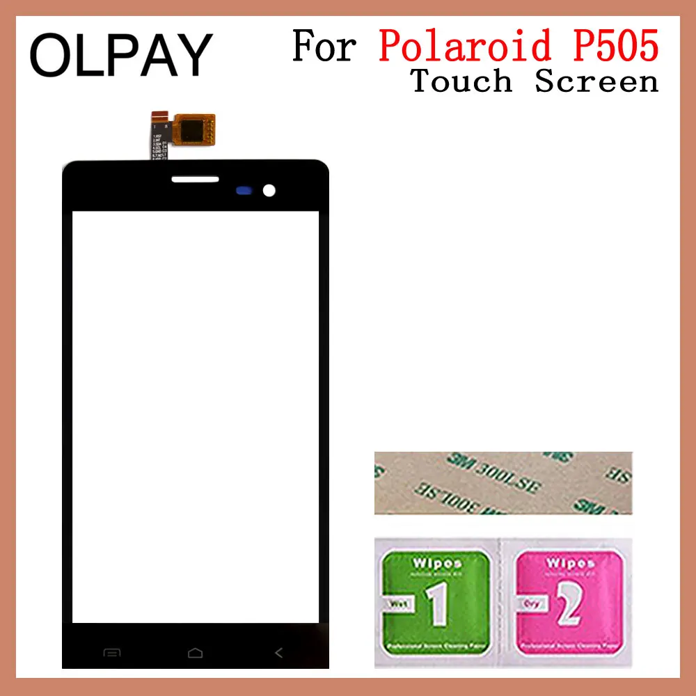 Black No Tools 5,0 дюймов сенсорный экран для Polaroid P505 сенсорный экран дигитайзер Панель переднее стекло объектив сенсор ремонт и инструменты - Цвет: Black No Tools