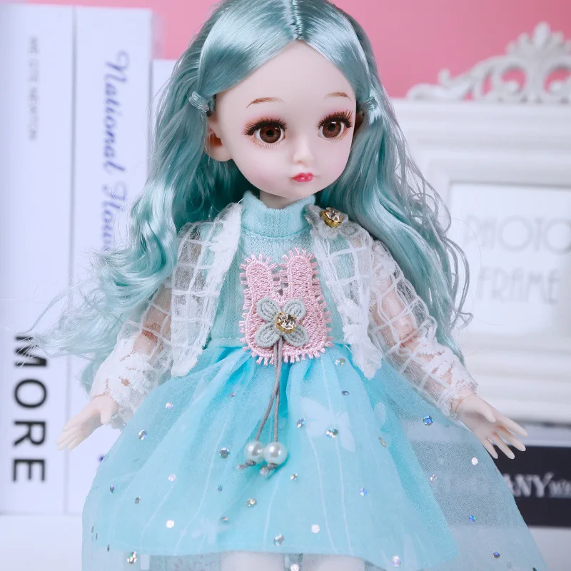 New 32CM Bjd Doll for Girl 22 Joints Doll with Fashion Dress 1/6 DIY Doll Dress Up Gifts for Girl Toy 8