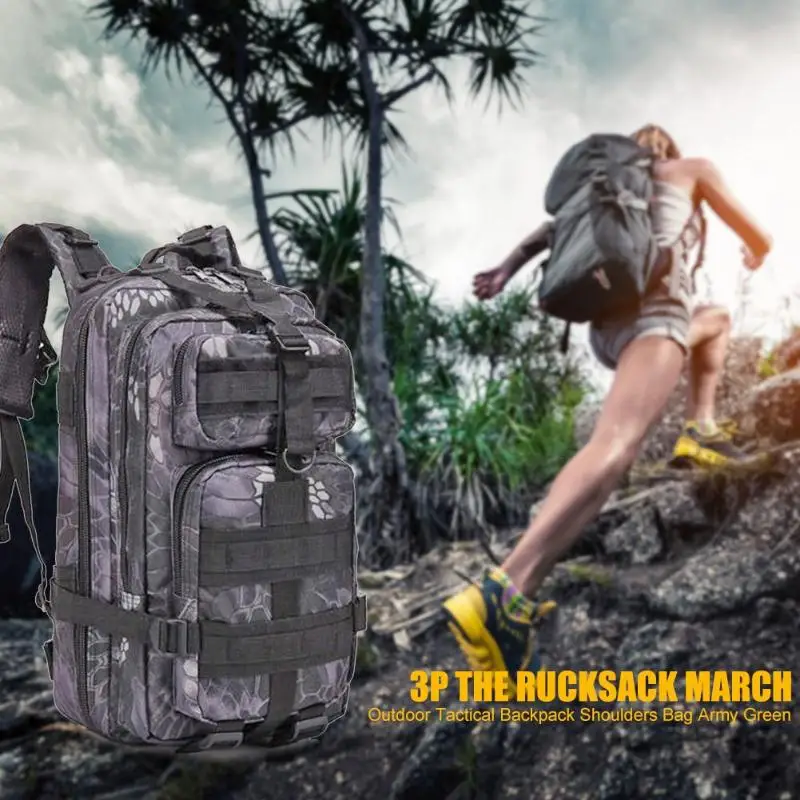 Горячая Распродажа, уличные сумки, Классический Тонкий 30л, EDC Molle, Сумка с рисунком питона, мужской рюкзак для походов на открытом воздухе, кемпинга, черный