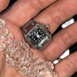 Anillos de reloj de cuarzo elásticos para hombre y mujer, joyería para parejas, Estilo Vintage, Punk, Hip Hop
