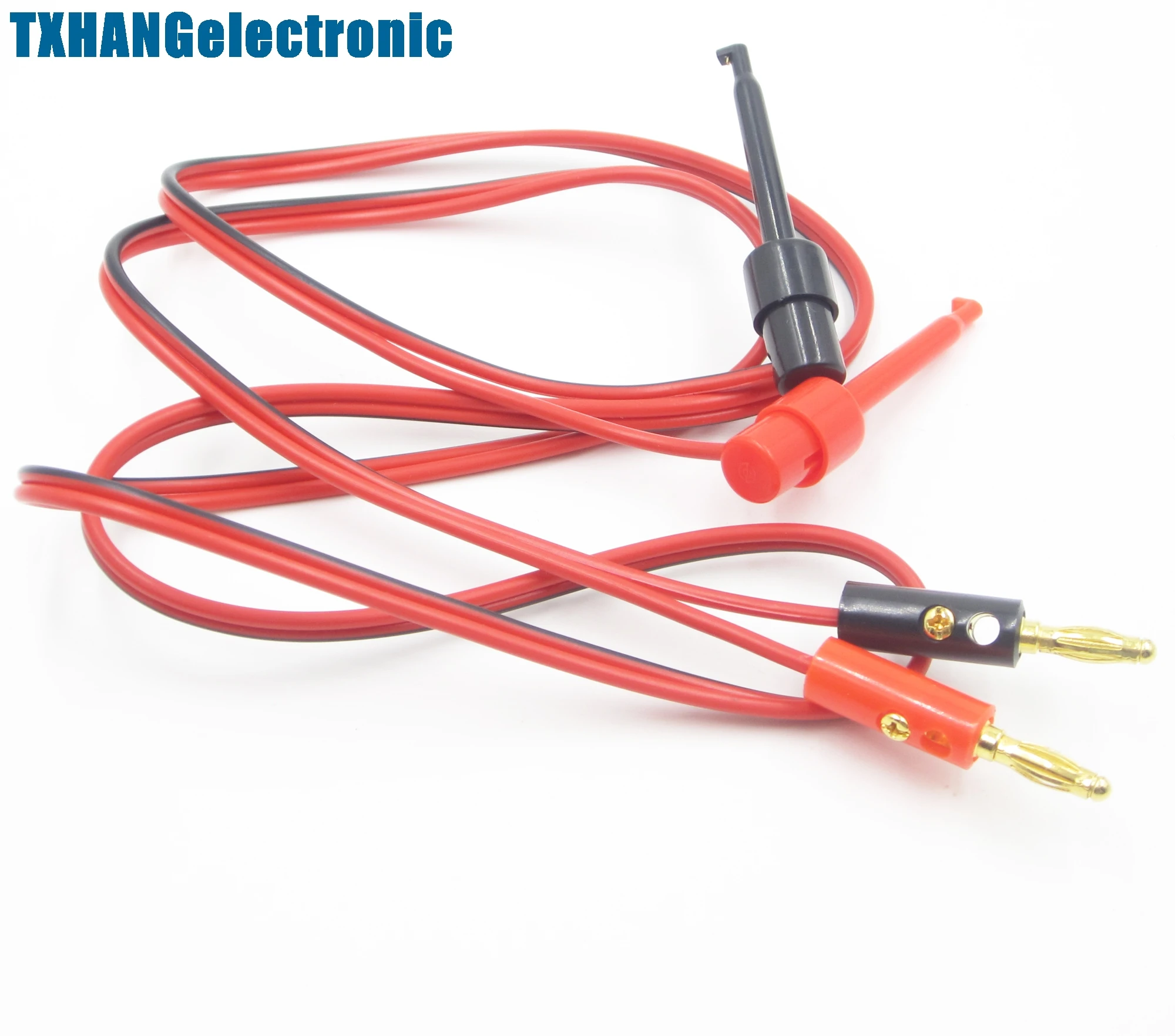 1 Pair Small Test Hook Clip to Banana Plug for Multimeter Test Lead Cable diy electronics