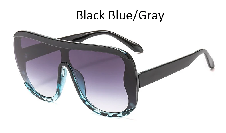 Black Blue Gray Женские солнцезащитные очки-авиаторы больших размеров с градиентом, роскошные брендовые прозрачные линзы, большая оправа, Винтажные Солнцезащитные очки для женщин, модные очки - Цвет линз: Black Blue Gray