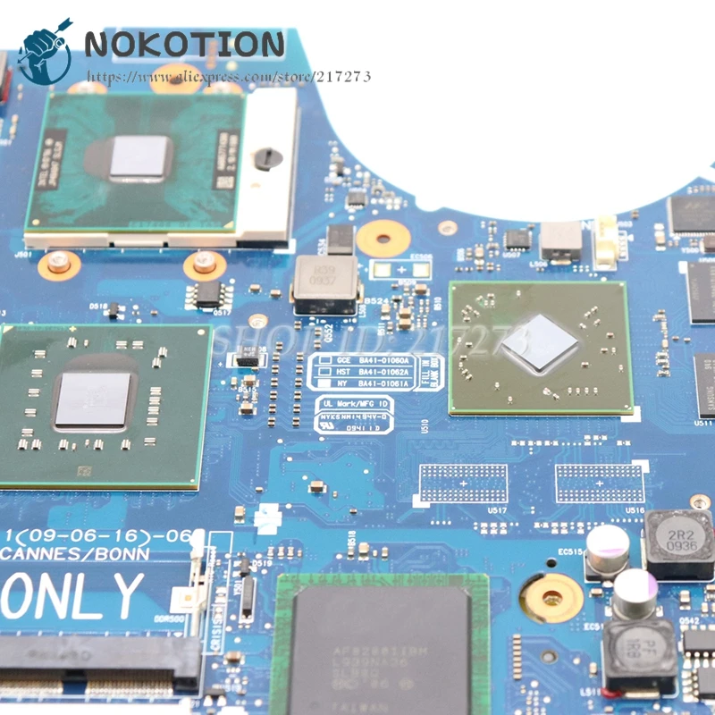 NOKOTION BA92-05738A BA92-05738B BA41-01060A BA41-01061A для samsung NP-R522 R522 Материнская плата ноутбука PM45 DDR2 Процессор