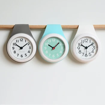 

Bathroom Waterproof Wall Clock Creative Fashion Kitchen Shower Wall Clock Mute Wall Watch Modern Design Home Decoration DD55WC
