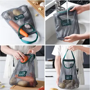 

Fruit and vegetable garlic onion hanging storage bag breathable reusable mesh bag storage bag large capacity