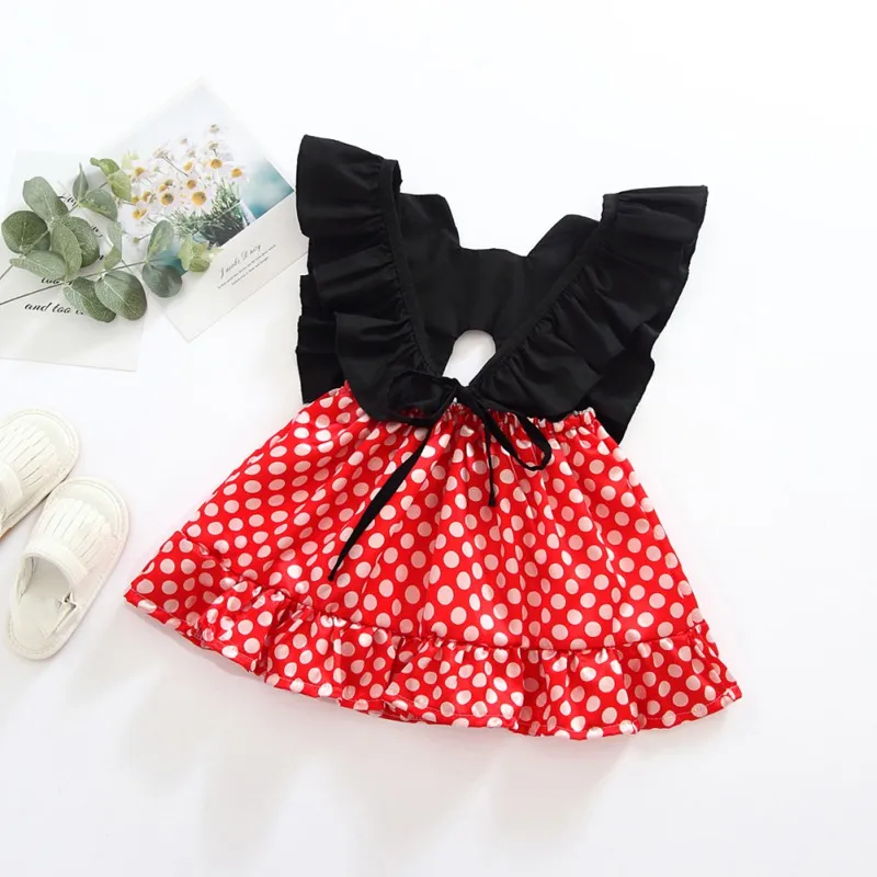 

Summer Baby Girls Casual Dot Print Dress Kids Toddler Sleeve Princess Sundress