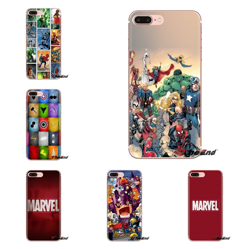 Soft Transparent Cases Covers Marvel Comics logo For Xiaomi Redmi 4A S2 Note 3 3S 4 4X 5 Plus 6 7 6A Pro Pocophone F1 |