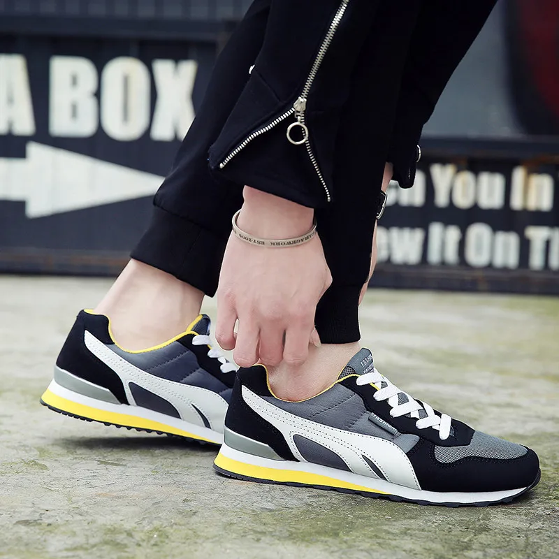 

Leather Men Casual Shoes Mixed Color Lightweight Zapatos Breathable Brand Calzado de hombre Trainer Male Sneakers drop shipping