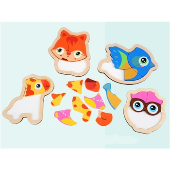 

Jigsaw Toy Kids Animal Transport Wildlife Jigsaw Puzzle Board Cartoon Wooden 3D Jigsaw Puzzles For Kids Educational Gifts