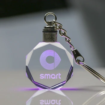 

Auto KeyRing For Smart 450 451 Smart 453 Fortwo Forfour Logo crystal KeyChain Badge Key Ring Emblem Key Holder Chain