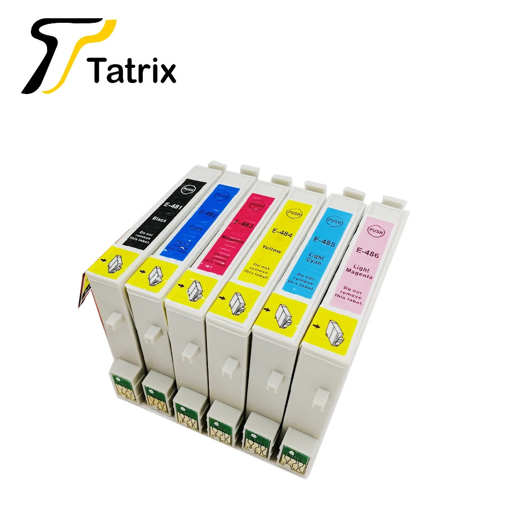 Tatrix For Epson 6X T0481 to T0486 Ink Cartridge R200 R220 R300 R300M R320 R340 RX500 RX600 RX620 RX640 etc printer | Компьютеры и