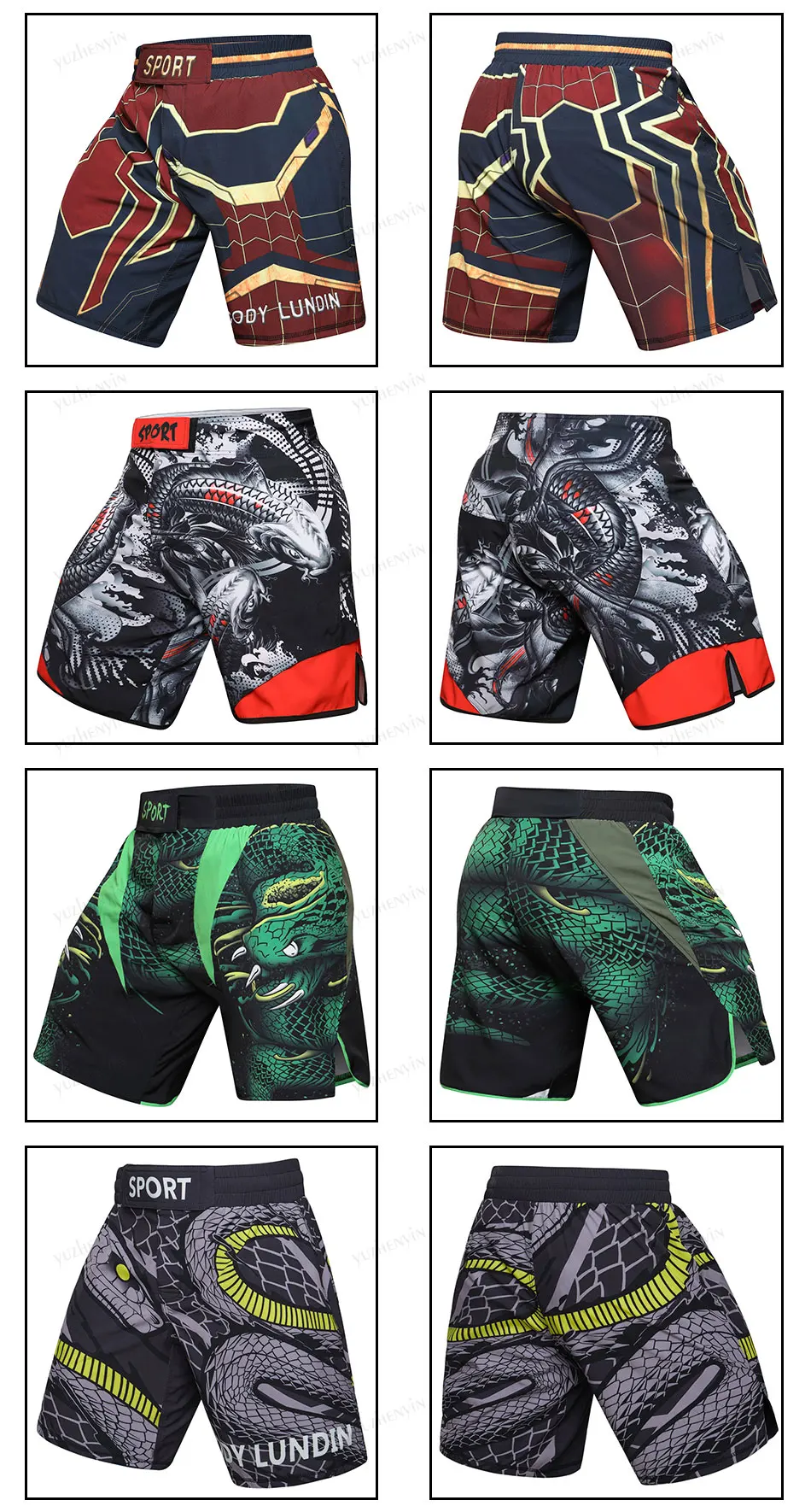Новинка UFC BJJ MMA новые мужские шорты с 3D принтом для фитнеса дышащие быстросохнущие мужские спортивные штаны расслабляющие удлиненные компрессионные брендовые CODYLUNDIN