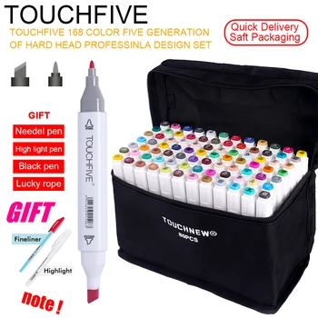 

TouchFIVE 20/30/40/60/80/168 Color Art Markers Set Dual Headed Alcohol Based Sketch Marker Manga Painting Art Supplies