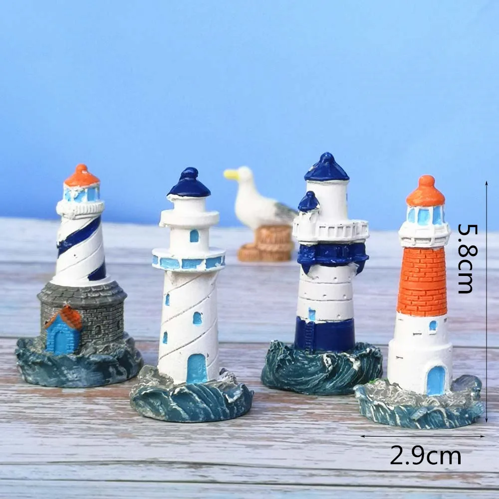Lighthouse Seagull Miniature Fairy Garden Ornament DIY Glass Decor Small Stuff Figurine Statue Model Resin Craft Home Decoration ornament crafts miniature figurines resin ornaments miniature ornament