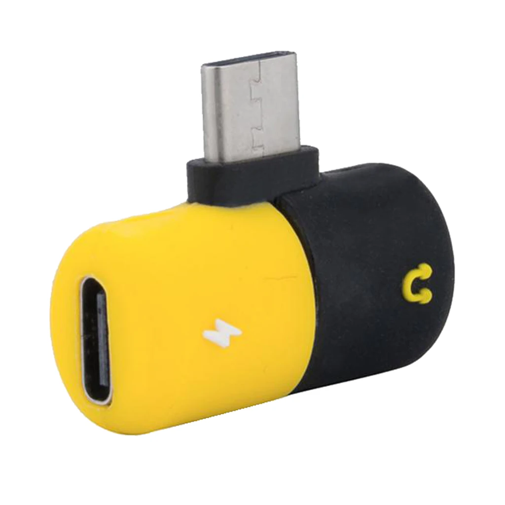 3 Pieces Capsule 2 In 1 USB C Headphone Audio & Charger Adapter Splitter