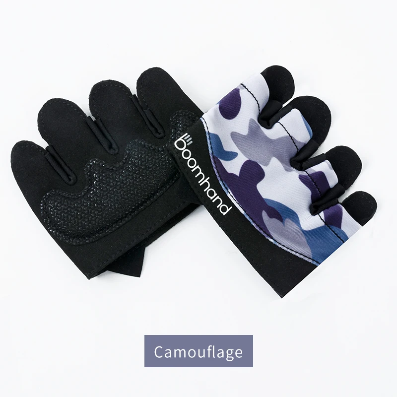 Без боли без усиления 1 пара фитнес перчатки с четырьмя пальцами женские нескользящие Дышащие Бодибилдинг спортивные тренировочные мужские Кроссфит тренировки - Цвет: Camouflage