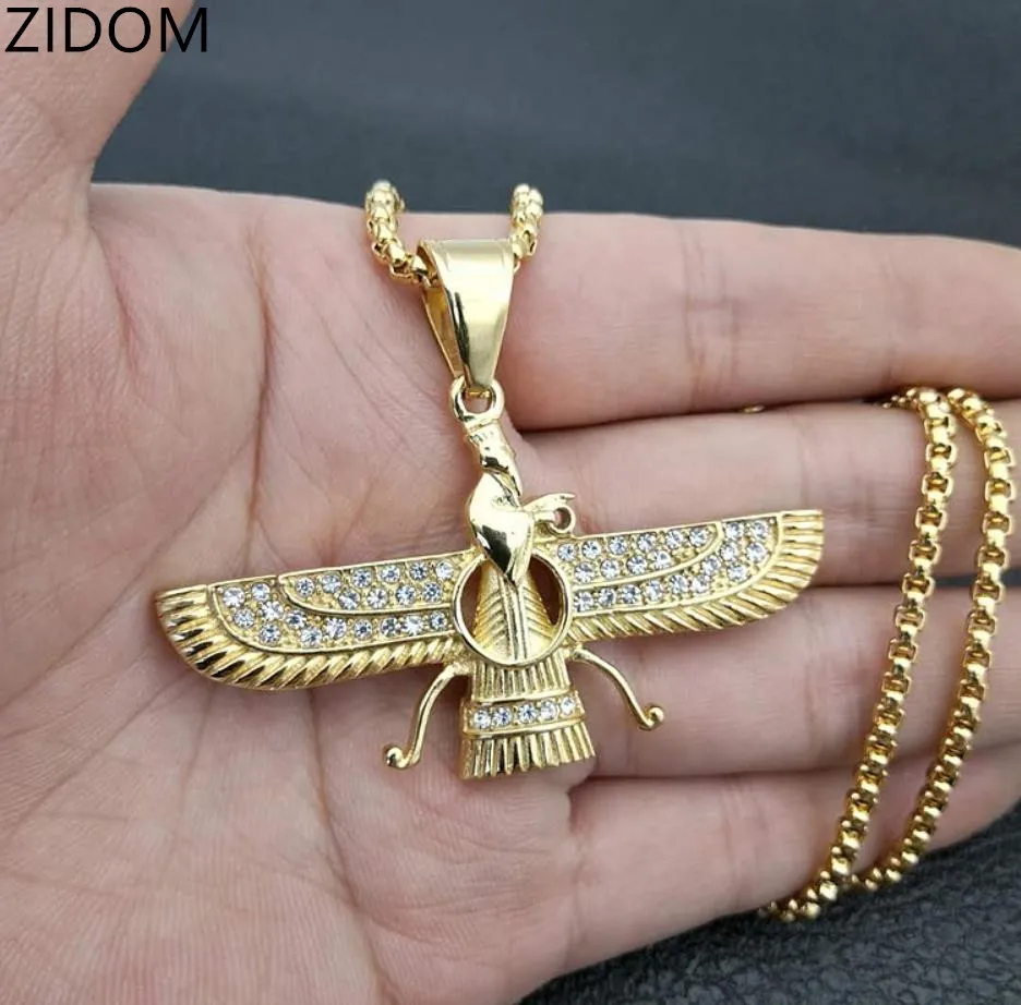 Мужские подвески в стиле хип хоп Iran Faravahar Ahura Mazda винтажные хоп|Ожерелья с