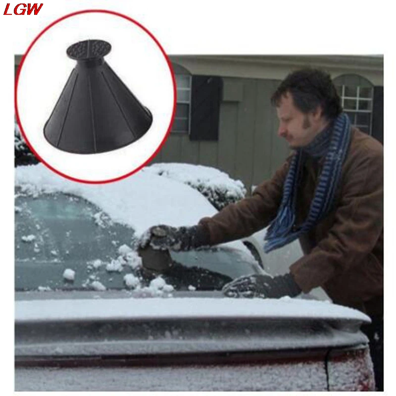 

Auto Car Magic Window Windshield Car Ice Scraper Shaped Funnel Snow Remover Deicer Cone Deicing Tool Scraping ONE Round