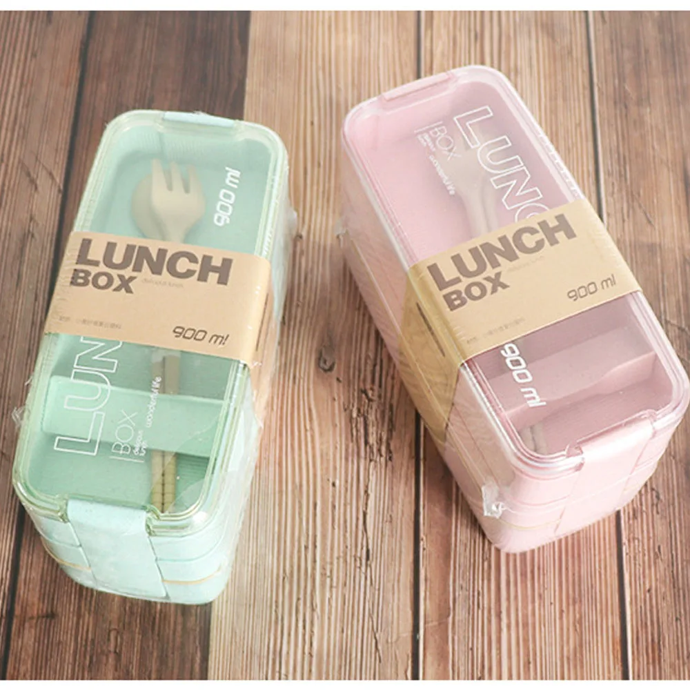 3 Layers Lunch Box Healthy Material Wheat Straw Bento Boxes Microwave Dinnerware Food Storage Container 900ml Student Lunchbox 3 Layers Lunch Box Healthy Material Wheat Straw Bento Boxes Microwave Dinnerware Food Storage Container 900ml Student Lunchbox