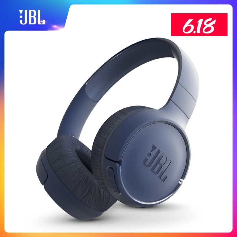 JBL T500BT Wireless Bluetooth Headphones Flat foldable on Ear Headset with Mic Noise Canceling Earphone Call Music Controls