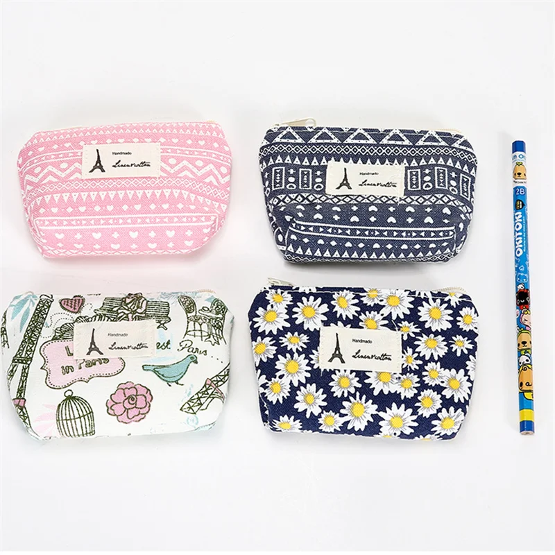 VOGVIGO Small Coin Purses Cute Zipper Cartoon Animal Floral Waterproof Girl Headset Line Purse Card Bag Clutch Wallet Key Bags