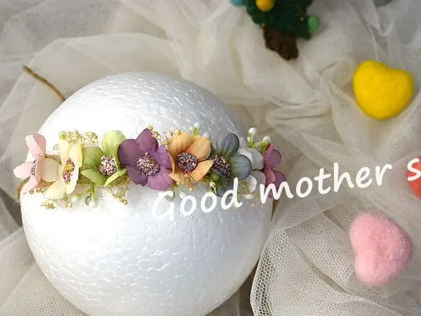 Newborn Photography Prop Baby Headband Floral Infant Headwear Baby Princess Girl Hair Accessories Cute Props