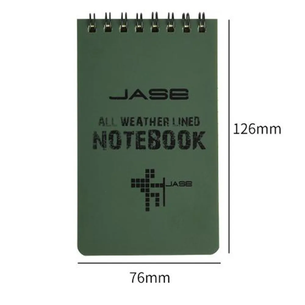 Cuaderno impermeable de alta calidad, bloc de notas forrado para todo tipo de clima, con bobina de Metal negro, 50 hojas