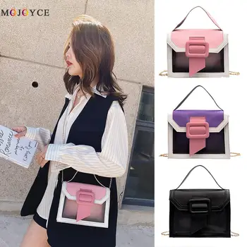 

Hit Color Shoulder Handbag Women PU Leather Chain Small Purse Messenger Bag