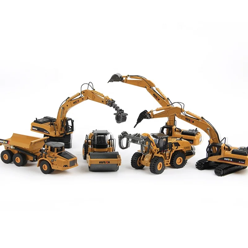 

HUINA Alloy Diecast Excavator 1:50 Engineering Construction Model Bulldozer Metal Truck for Boys Birthday Gift Toy Cars