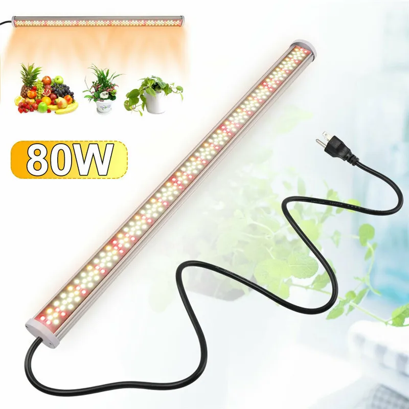 Full Spectrum Led Grow Light 80W Tube LED Phyto Lamps Growing LED Lamp Bar Indoor Hydroponics Plants Growth Lighting for Flower