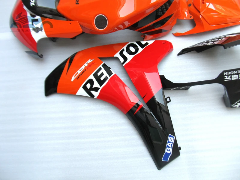 Изготовленный на заказ комплект обтекателя впрыска, пригодный для Honda CBR1000RR 2008-2011 CBR 1000RR 08-11 ABS пластиковый спортивный обтекатель комплекты деталей KQ13