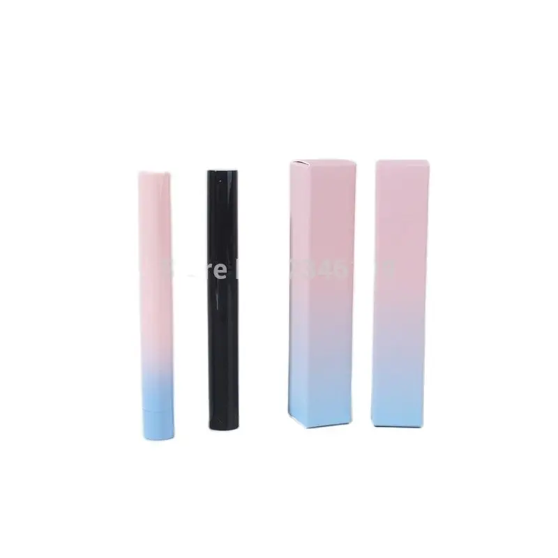 

50pcs/lot Pink Blue Gradient Empty Lipstick Tube Black Elegant Lip Balm Subpackage DIY Lipstick Oblique Edge Container 7.1MM