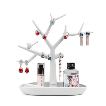 

1 Piece Poly Plastic Tree Branches Base Stand Earrings Rings Necklace Jewelry Organizer Show Rack