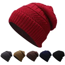 Вязаная шапка женская шапочка Мужская Женская Зимняя кепка пуховые головные уборы одноцветная ворсовая шапка Повседневная зимне наушники шапка капот femme hiver