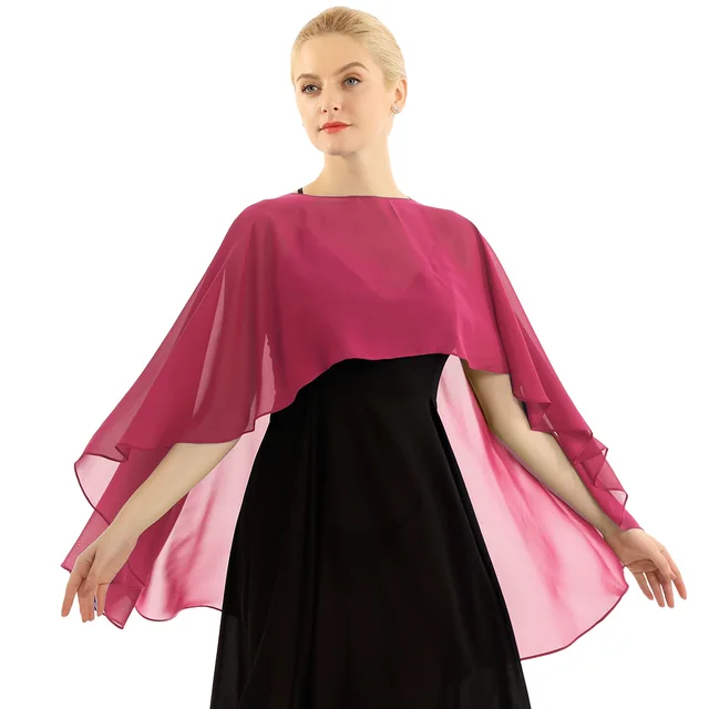 Womens Girls Chiffon Cape Shawl Soft 