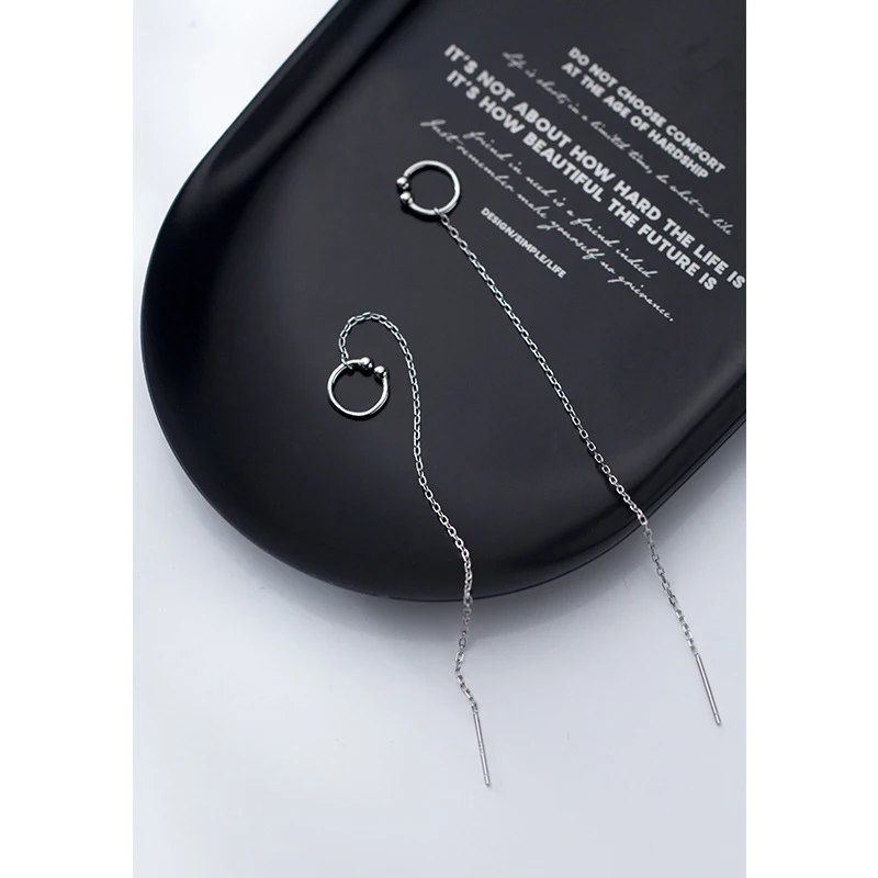 Серьги с кисточками Trusta, 925 пробы, серебряная свисающая связанная цепочка, серьги на клипсах, милые серьги для девушек, Женские Ювелирные изделия DS1563