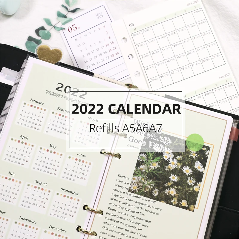 MyPretties 2022 2021 год календарь заправка бумаги индексный разделитель для A5 A6 6