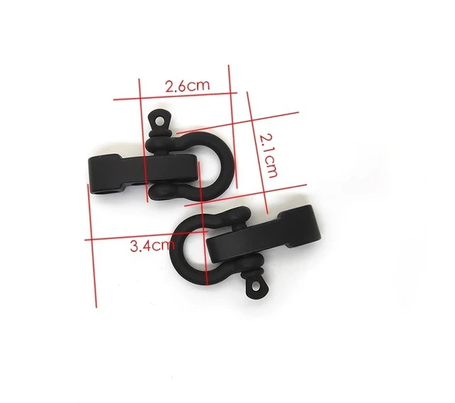 12 Manilles En D Acier + Fermoirs Réglables - Pour Bracelet Paracorde Ou Camping