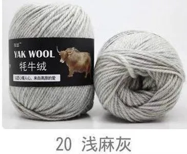 20 factory price 5pcs Thick hand knitting yarn Yak Wool Blended yarn 3mm extra fine fancy knitting yarn - Цвет: 20