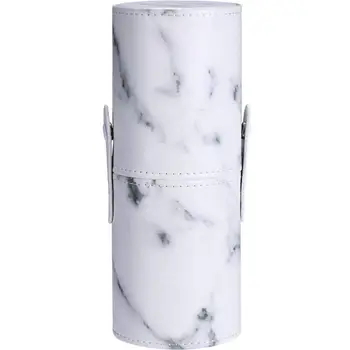 

PU Leather Marble Pattern Portable Makeup Brush Holder Cosmetics Make Up Cup Storage Organizer Case