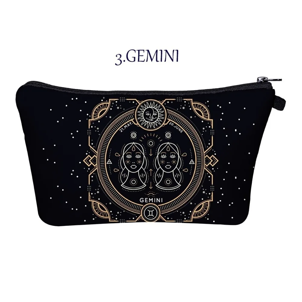 Новейшая стильная загадочная черная зодиакальная эксклюзивная оригинальная косметичка для туалетных принадлежностей, дорожная сумка с кистями для макияжа, сумка для мытья