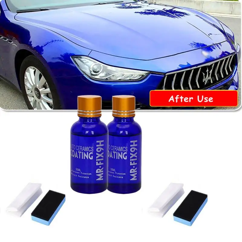 2PCS 30ml Car 9H Anti-scratch Liquid Ceramic Coat Super Hydrophobic Glass Coating Polish Kit Paint Care Wash&ampMaintenance |