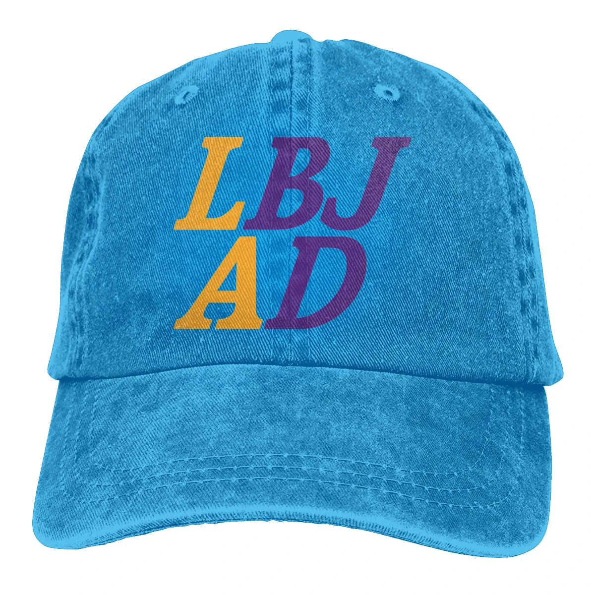 LBJ AD LA Casquette, синяя мужская и женская джинсовая бейсболка, регулируемая бейсболка для гольфа
