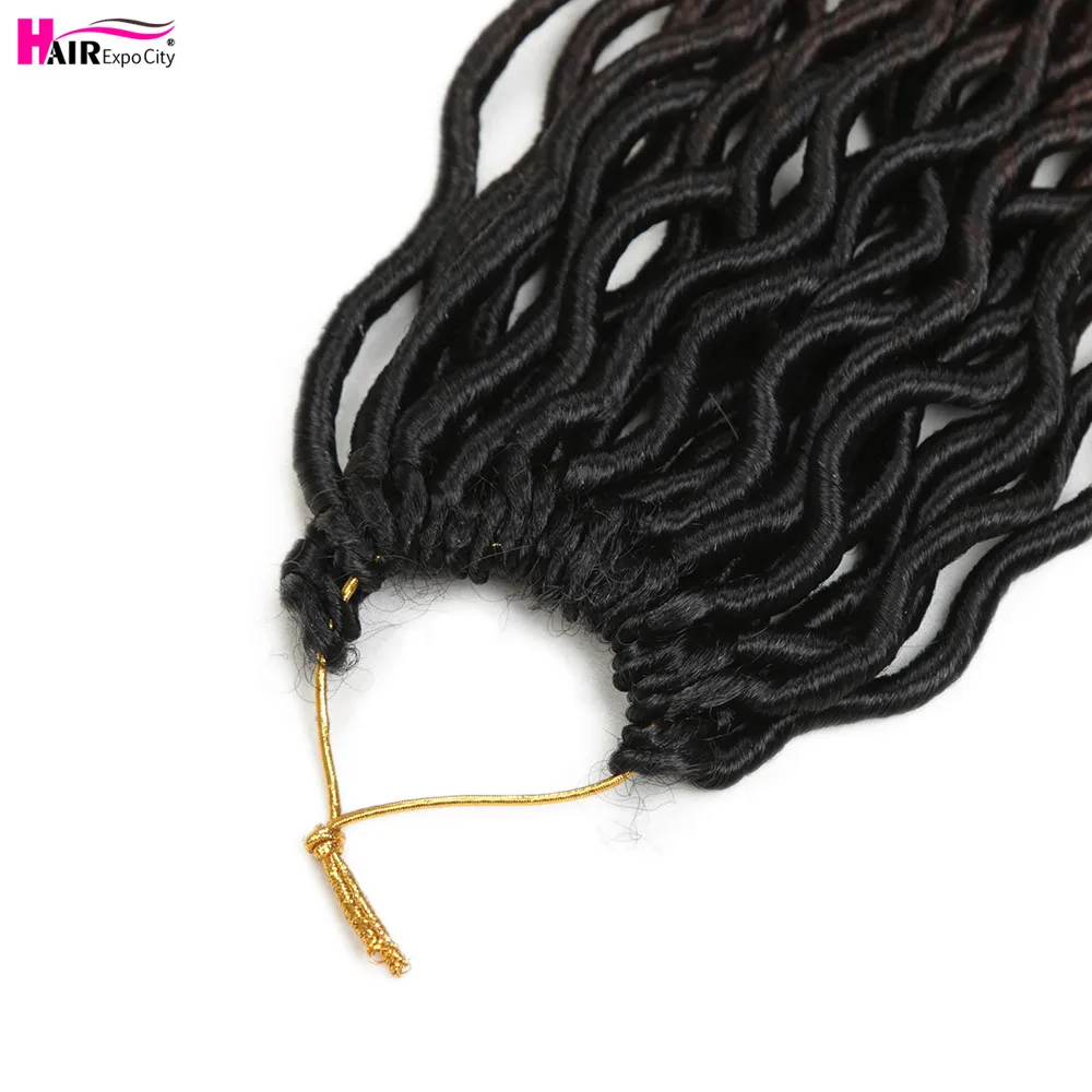 20" Goddess Faux Locs Crochet Hair Synthetic Twist Hair Extensions Dread Braiding Hair New Stytle 24Stands/Pack Hair Expo City