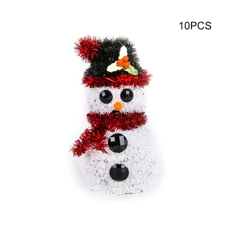 B Merry Рождественская упаковка из 10 Блеск полосы тканые 3D снеговик рождественские Висячие кулон орнамент для украшение для вечеринки - Цвет: B
