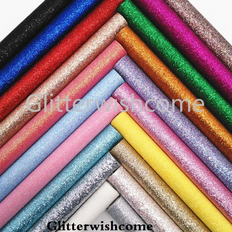 Glitterwishcome 21X29 см A4 Размер Vinilo Textil, Vinil Para Lazos, блестящий винил, тонкая блестящая ткань для бантов, GM154A