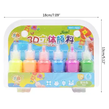 

6 Colors Kids 3D Acrylic Paint Pigment Set for Children Graffiti DIY Painting